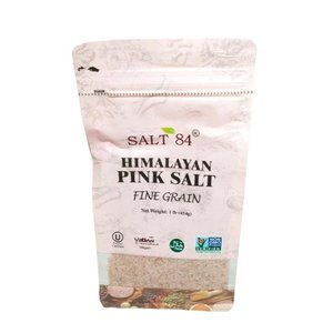 Salt 84 Himalayan Vegan Kosher Halal @ 1 lb/454g Mineral Rich Pink Salt